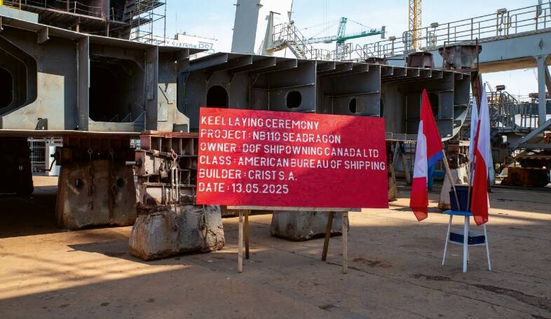 Ceremonia położenia stępki pod nowoczesny statek offshore SeaDragon w stoczni CRIST