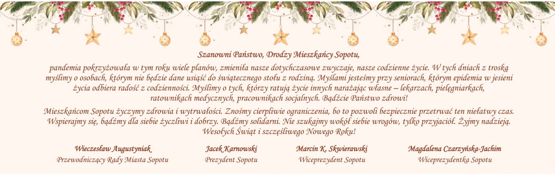 Życzenia Świąteczne - Sopot