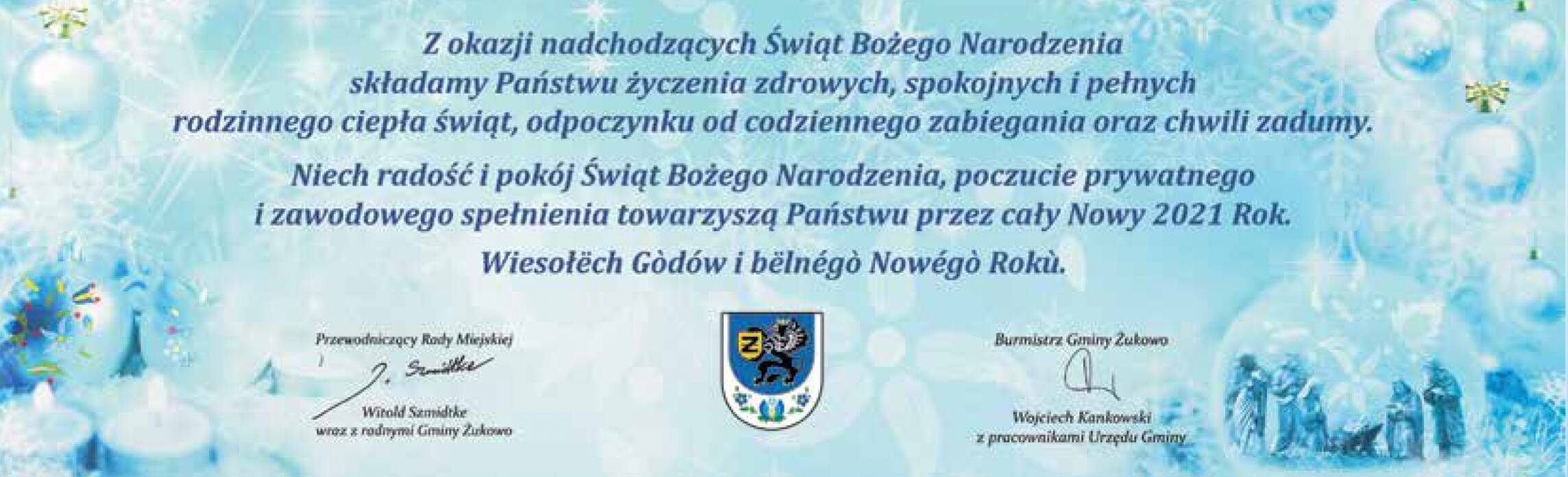 Życzenia  świąteczne - Gmina Żukowo